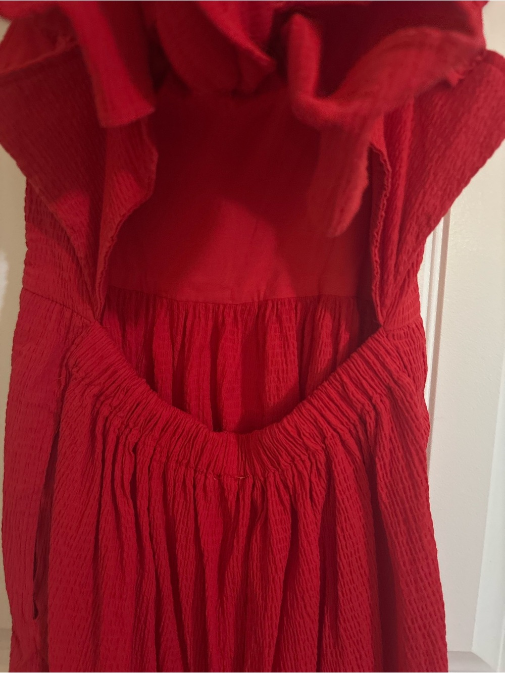 miami Red Ruffle-Strap Backless Dress - Picture 4 of 4